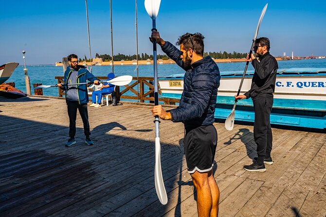 Venice Beginner's Kayak Tour: train & visit the Medieval Arsenal - Stop 2: Training on the Lagoon by Castello and Arsenale di Venezia